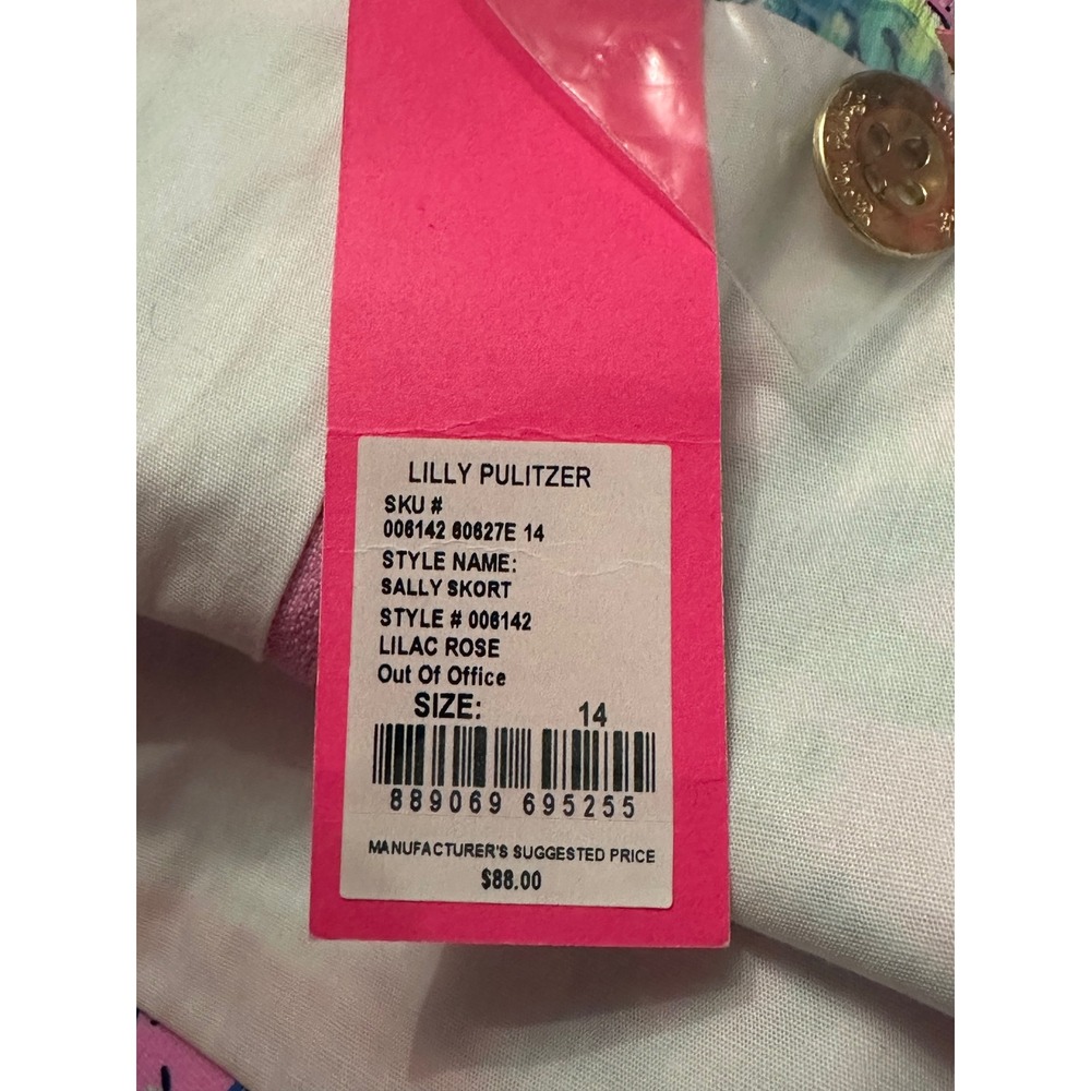 Lilly Pulitzer Sally Skort Lilac Rose Out Of Office Pink Print Size 14 NWT! - Picture 6 of 9